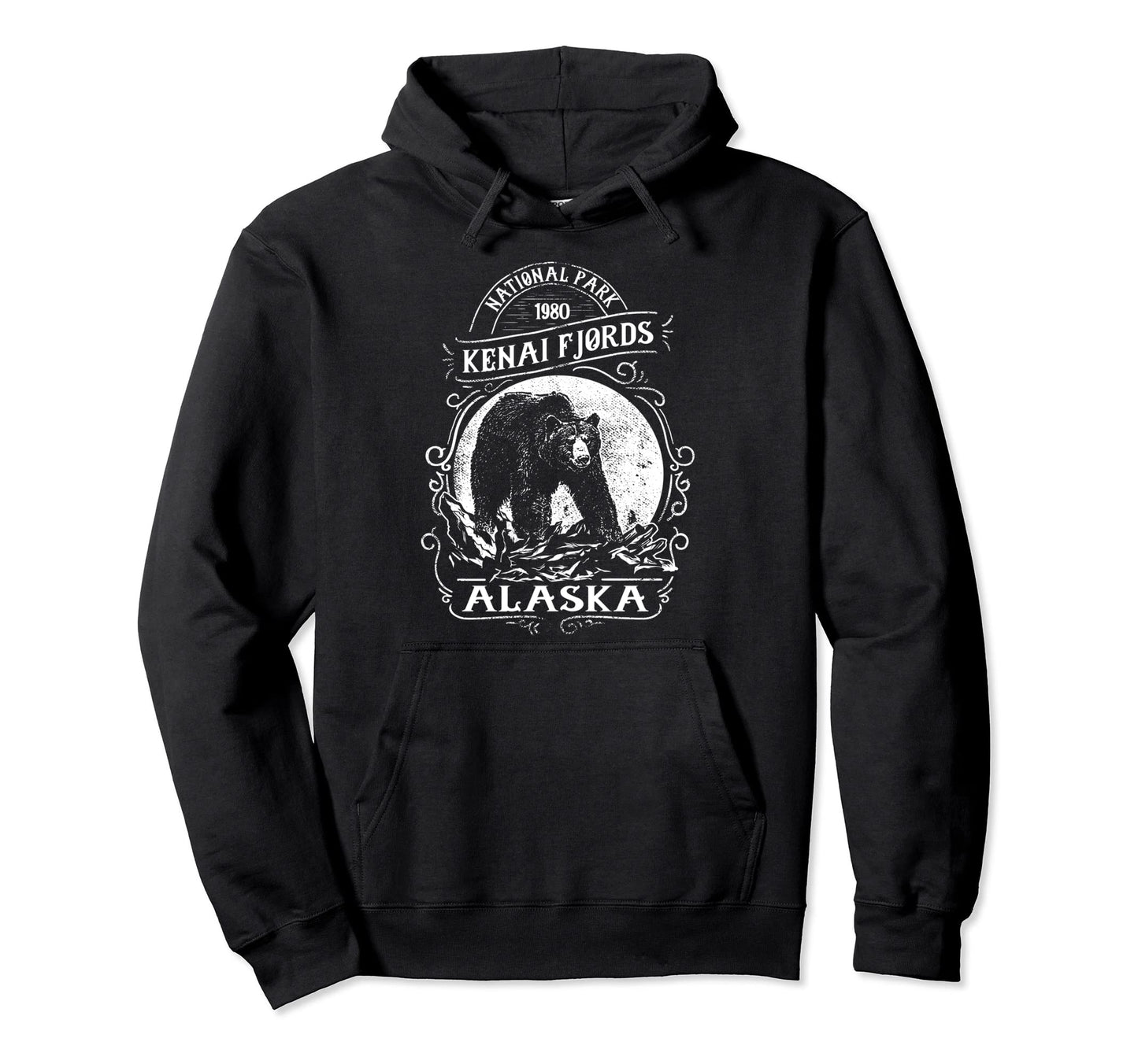 Kenai Fjords National Park Bear Hoodie - Aesthetic Graphic for Adults - T-Shirt, Sweatshirt, Hoodie