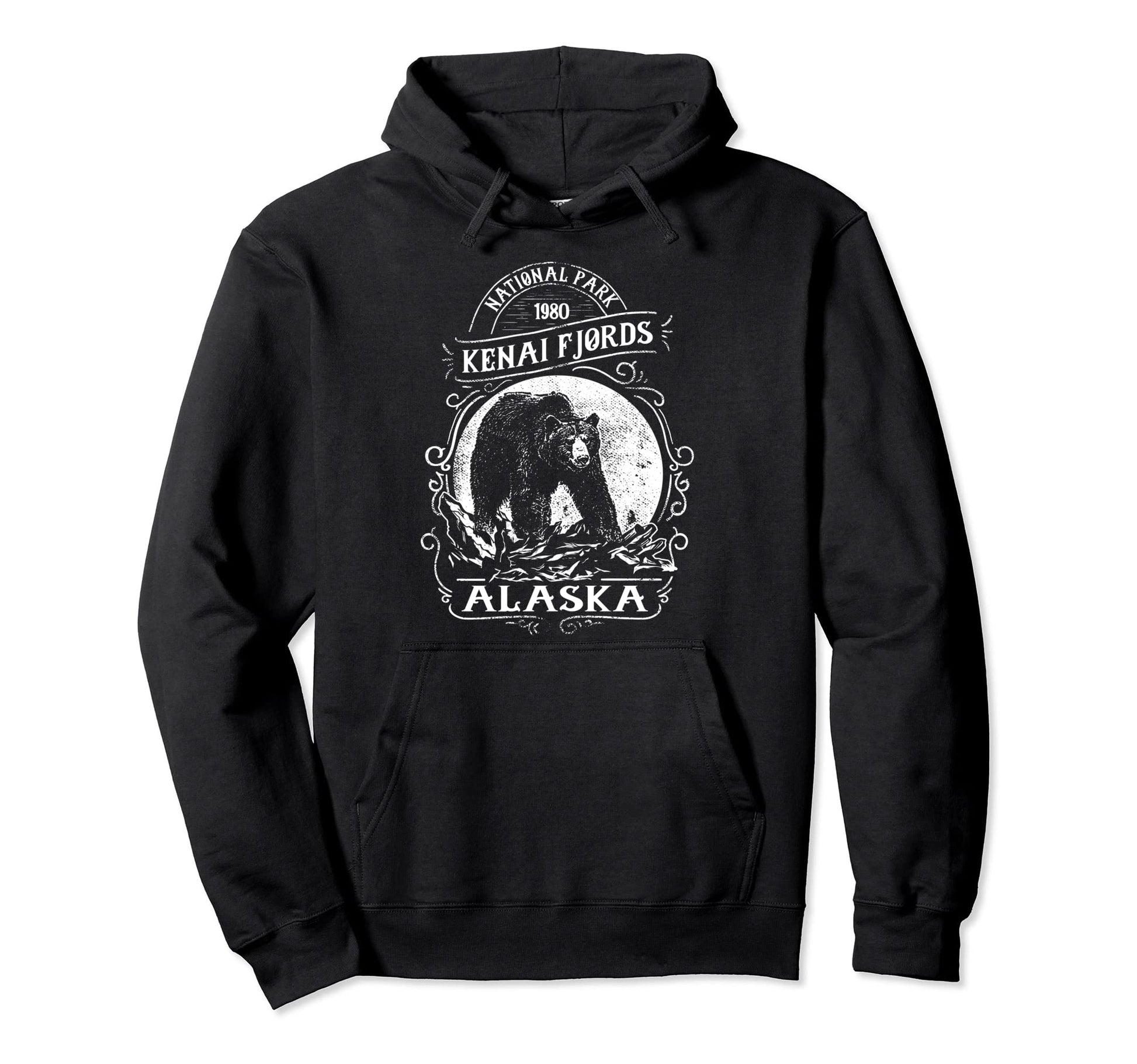 Kenai Fjords National Park Bear Hoodie - Aesthetic Graphic for Adults - T-Shirt, Sweatshirt, Hoodie