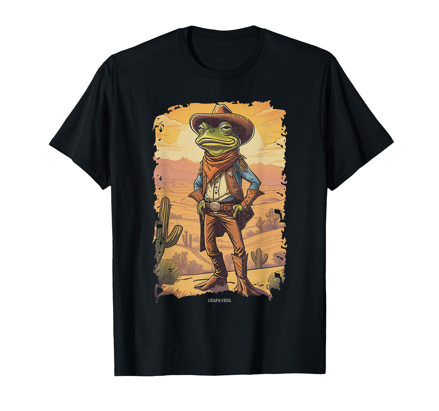 Frog Cowboy Western Ranch Usa Funny Toad T-Shirt - Trendy Graphic Unisex - T-Shirt, Sweatshirt, Hoodie
