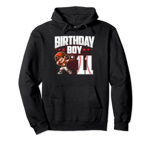 11Th Birthday Baseball Dabbing 11 Years Old Hoodie - Graphic Print Unisex - T-Shirt, Sweatshirt, Hoodie