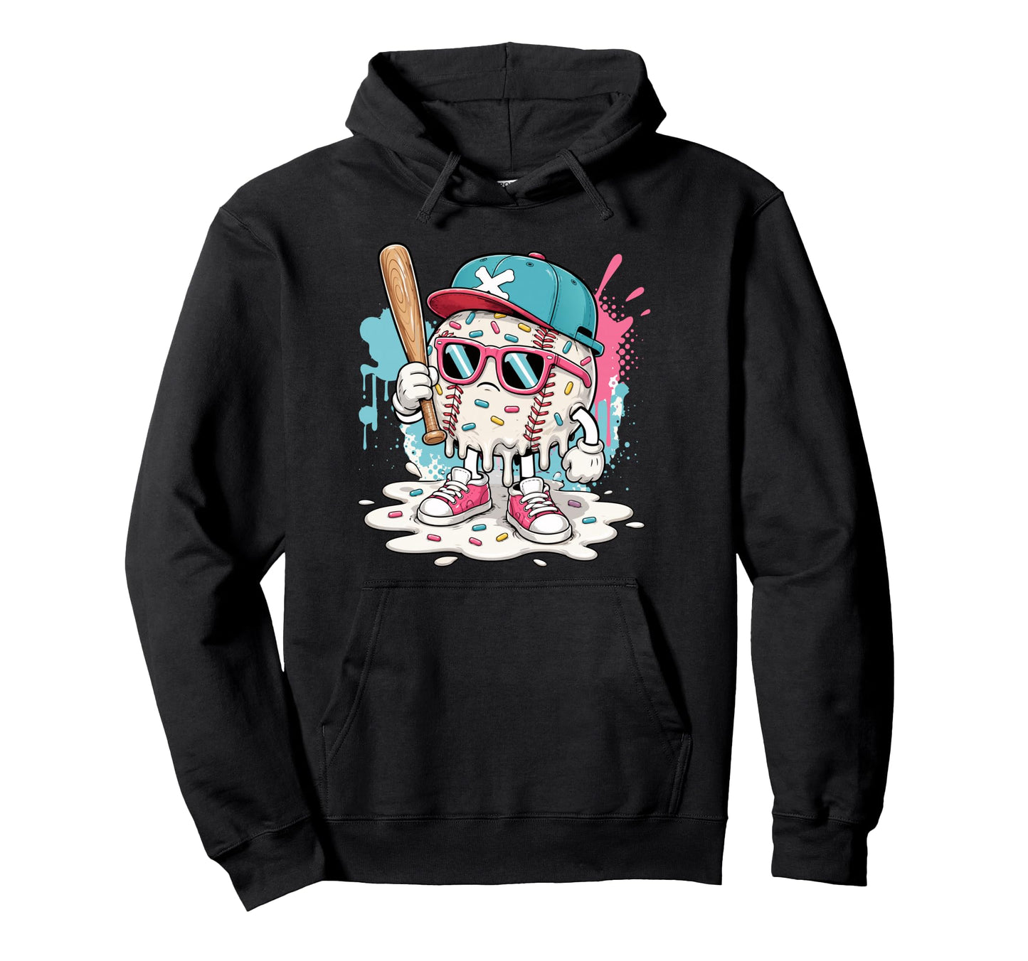 Baseball Sprinkles Lover Ice Cream Hoodie - Streetwear Style Unisex - T-Shirt, Sweatshirt, Hoodie