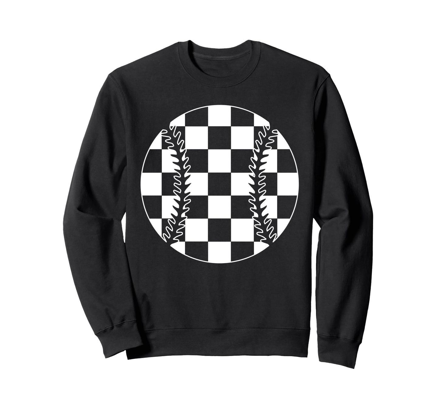 Checkered Baseball Player Lover Fan Sweatshirt - Fun Novelty Design Unisex - T-Shirt, Sweatshirt, Hoodie