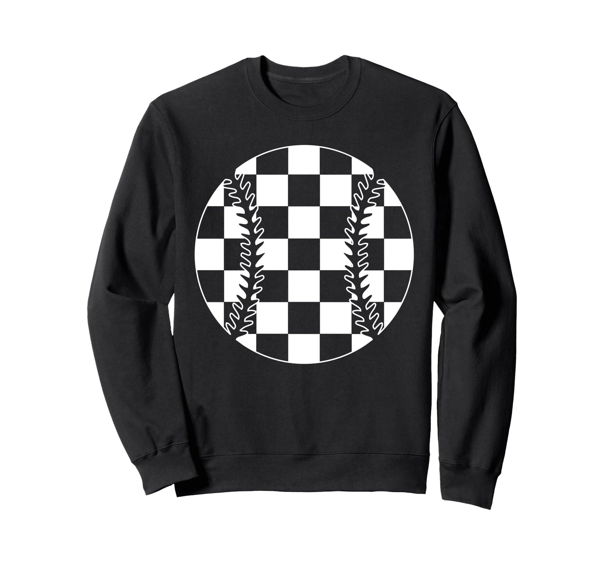 Checkered Baseball Player Lover Fan Sweatshirt - Fun Novelty Design Unisex - T-Shirt, Sweatshirt, Hoodie