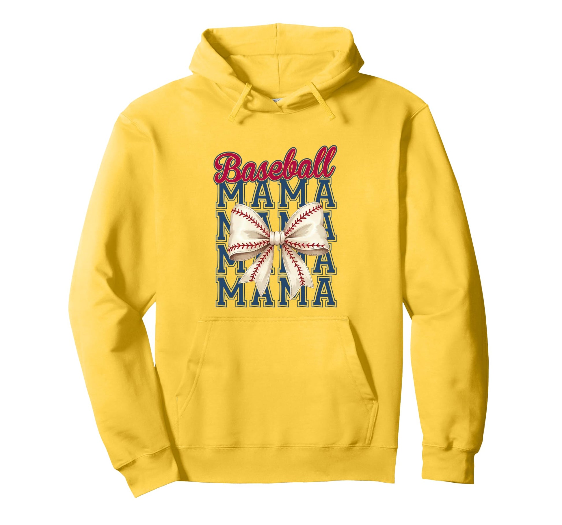 Baseball Mama Coquette Bow Mom Baseball Hoodie - Graphic Print Unisex - T-Shirt, Sweatshirt, Hoodie