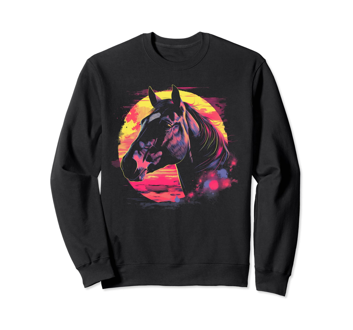 Horse Vaporwave Aesthetic Synthwave Sweatshirt - Novelty Apparel Unisex - T-Shirt, Sweatshirt, Hoodie