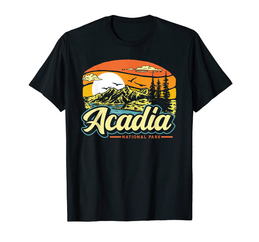 Acadia National Park 80S Mountains Sky T-Shirt - Minimalist Print Unisex - T-Shirt, Sweatshirt, Hoodie