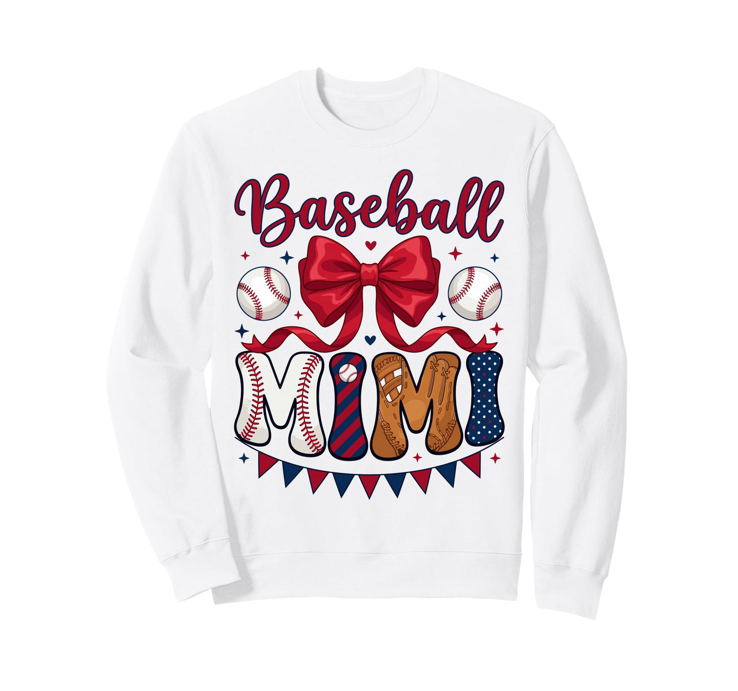 Baseball Mimi Grandma Grandmom Sweatshirt - Graphic Print Men Women - T-Shirt, Sweatshirt, Hoodie