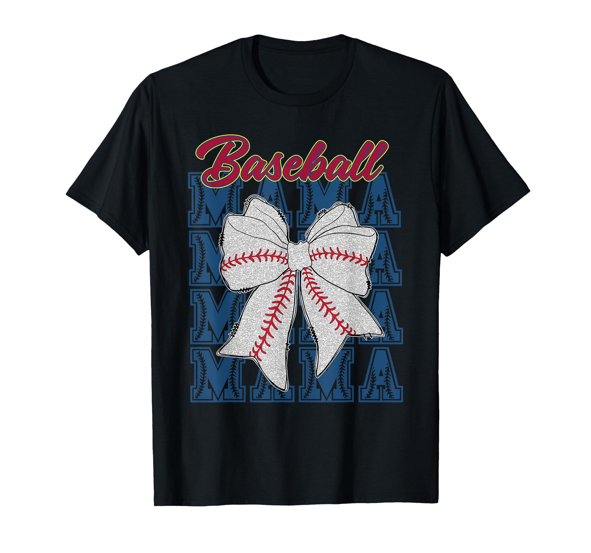 Baseball Mama Coquette Bow Game Day T-Shirt - Custom Art Print for Adults - T-Shirt, Sweatshirt, Hoodie