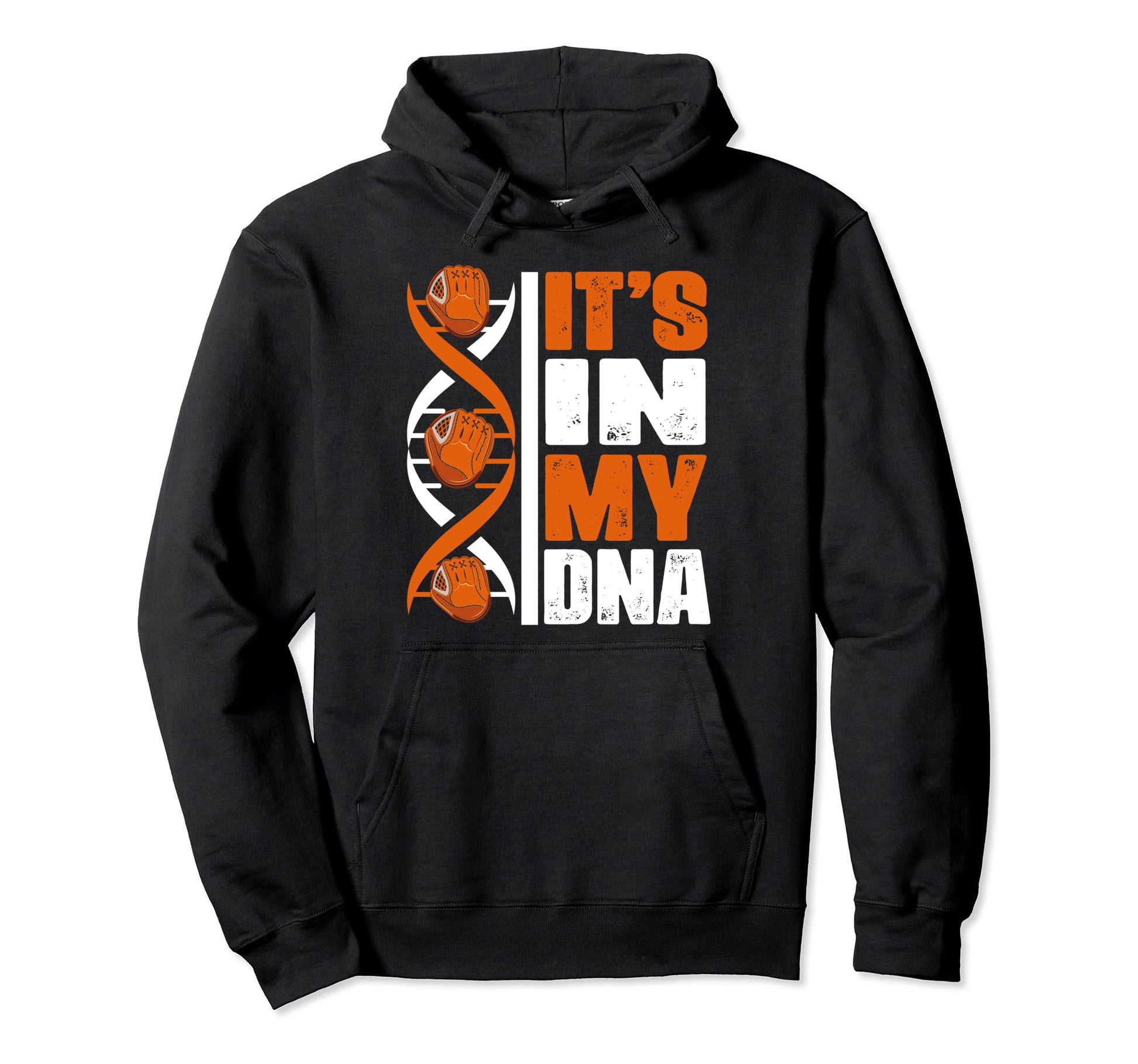 Baseball Catcher Gloves Homerun Dna Hoodie - Trendy Graphic Men Women - T-Shirt, Sweatshirt, Hoodie