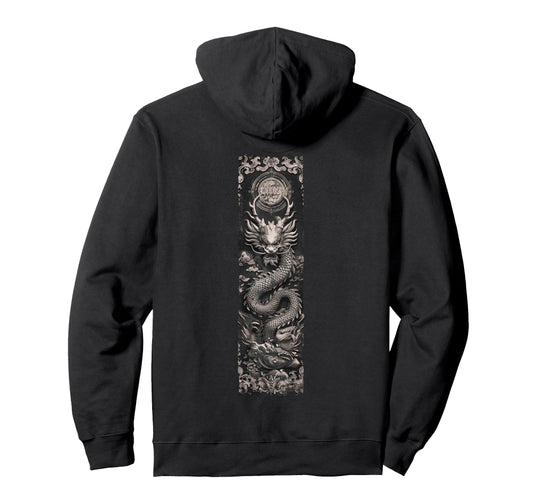 Aesthetic Back Dragon Y2K Streetwear Hoodie - Unique Graphic Unisex - T-Shirt, Sweatshirt, Hoodie