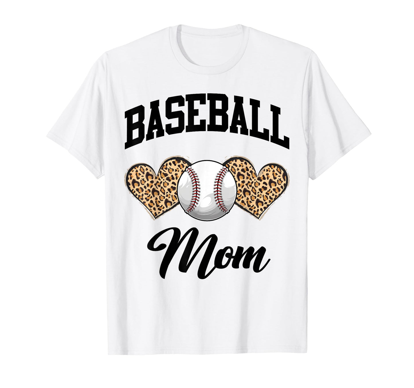 Baseball Leopard Heart Baseball Mom T-Shirt - Streetwear Style for Adults - T-Shirt, Sweatshirt, Hoodie