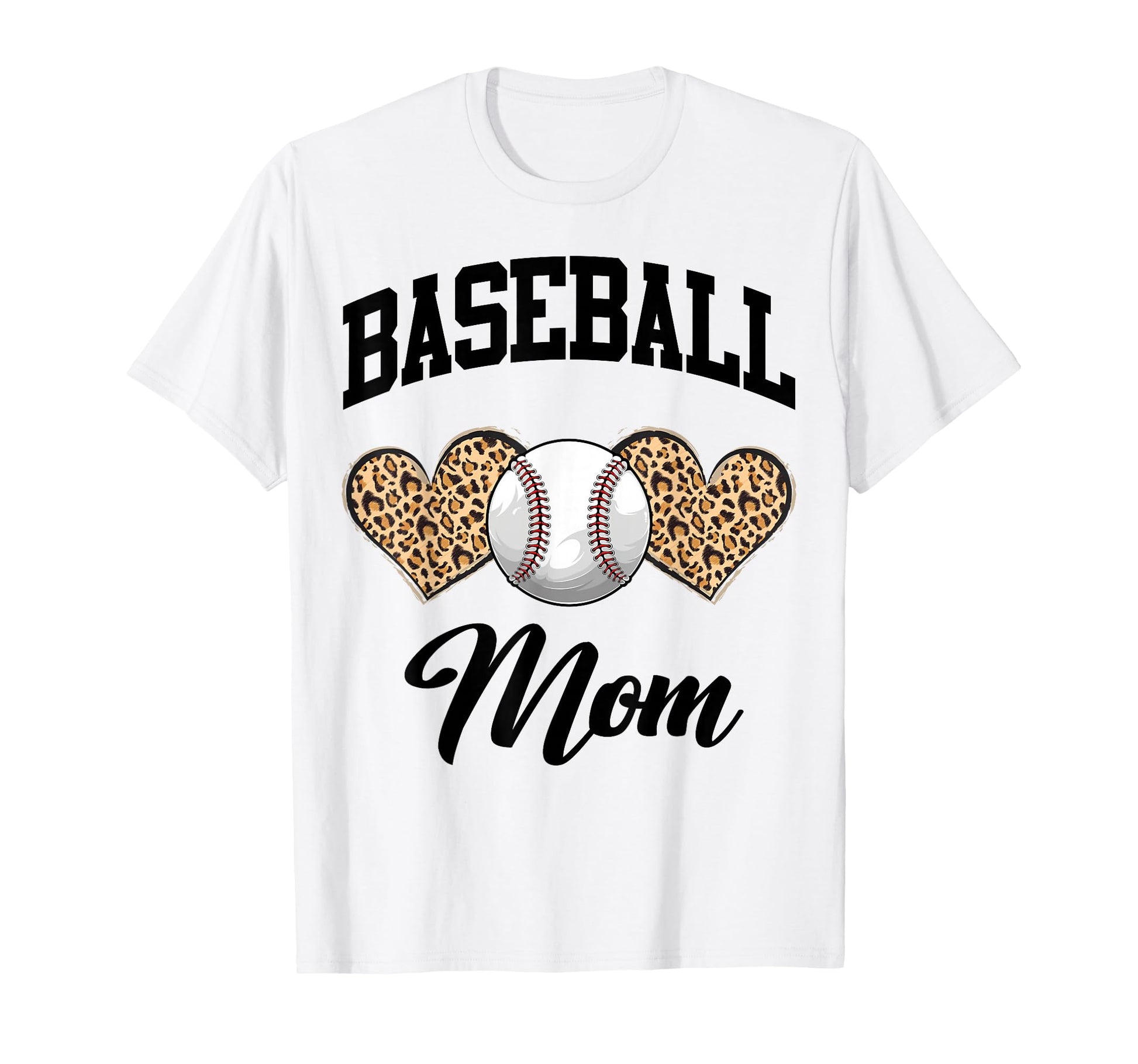 Baseball Leopard Heart Baseball Mom T-Shirt - Streetwear Style for Adults - T-Shirt, Sweatshirt, Hoodie