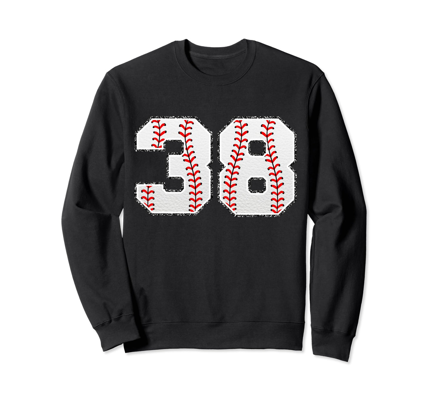 Number 38 Baseball Distressed Number Sweatshirt - Novelty Apparel Unisex - T-Shirt, Sweatshirt, Hoodie