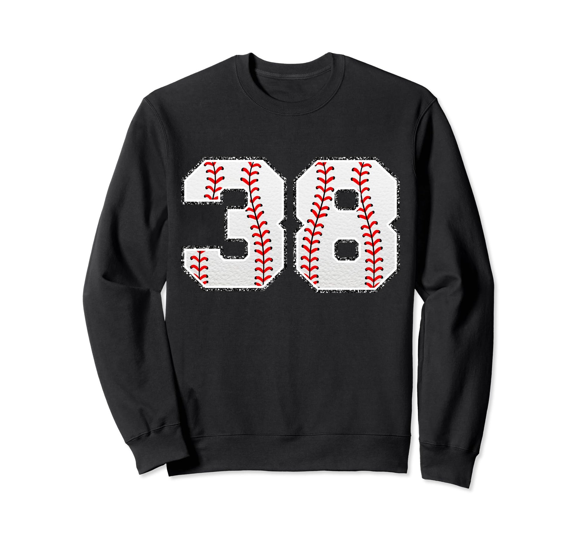 Number 38 Baseball Distressed Number Sweatshirt - Novelty Apparel Unisex - T-Shirt, Sweatshirt, Hoodie