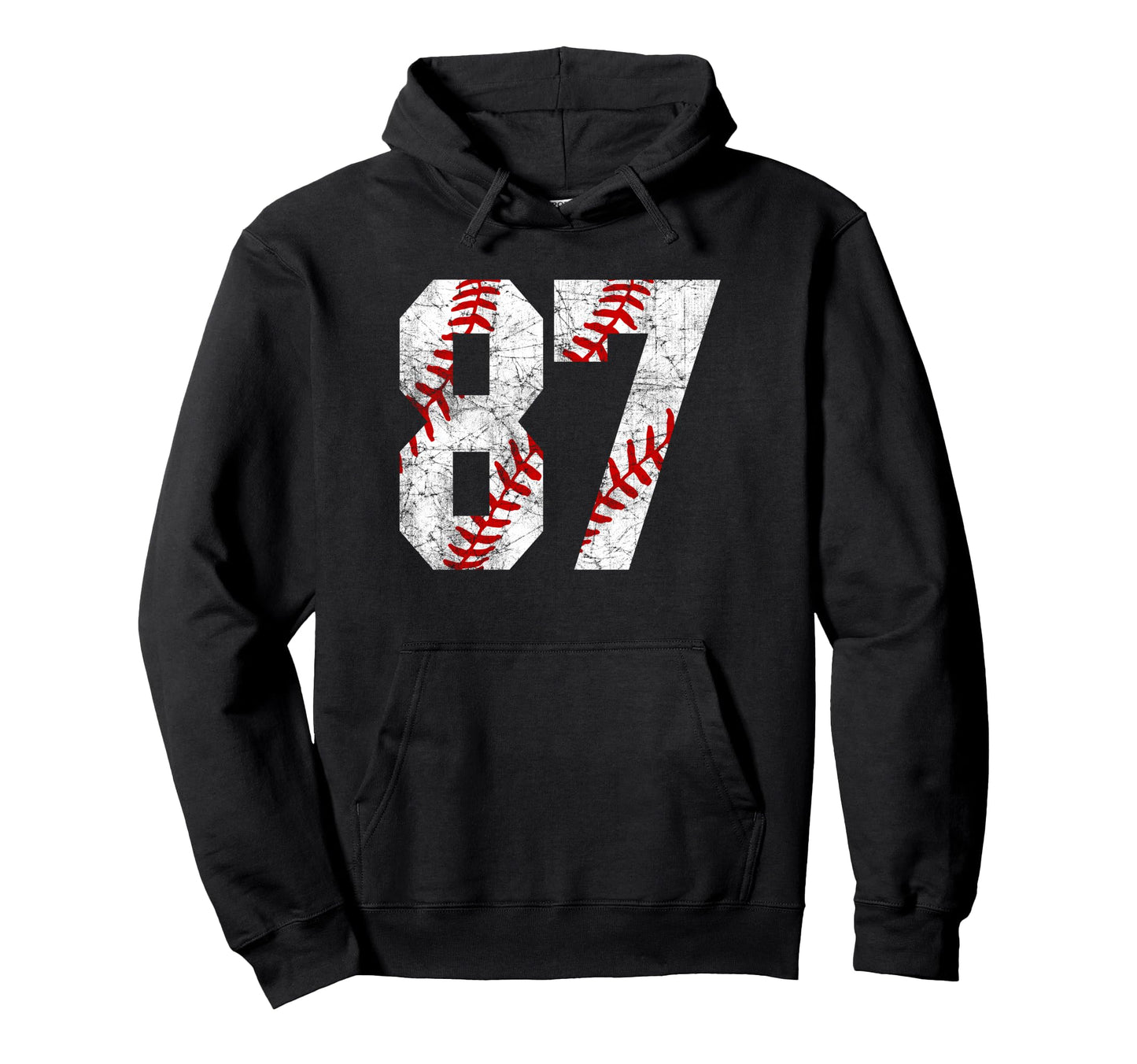 Distressed Baseball Number 87 Jersey Hoodie - Custom Art Print Unisex - T-Shirt, Sweatshirt, Hoodie