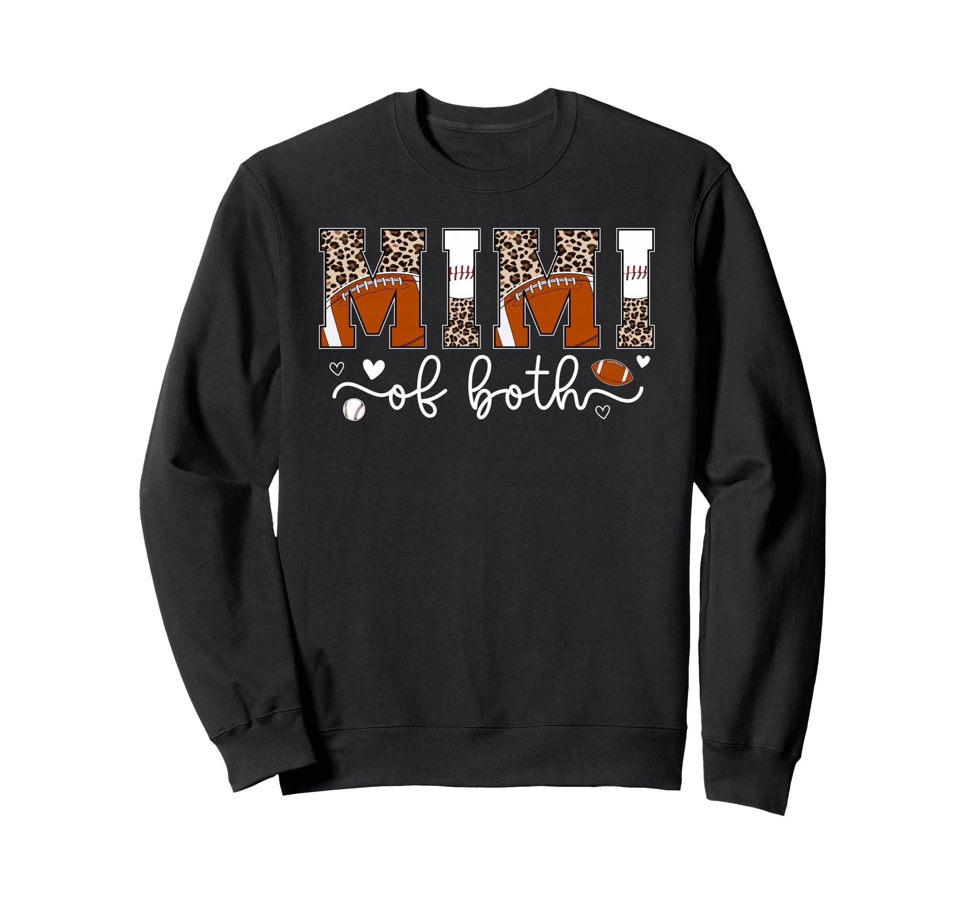 Mimi Both Leopard Baseball Football Sweatshirt - Trendy Graphic Unisex - T-Shirt, Sweatshirt, Hoodie