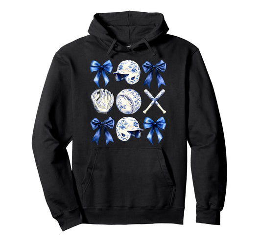 Baseball Coquette Bow Baseball Mama Hoodie - Fun Novelty Design Unisex - T-Shirt, Sweatshirt, Hoodie