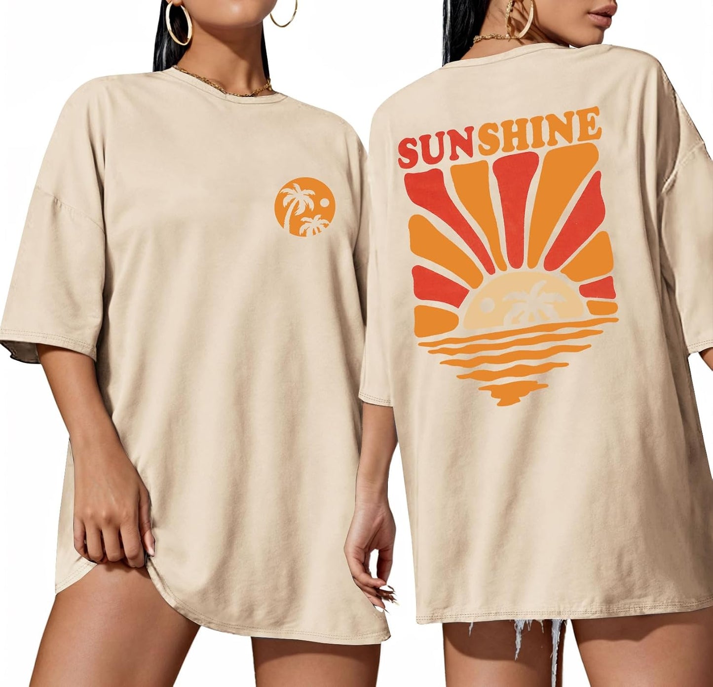 Oversized for Women Crewneck Summer Graphic Short - Adult & Kids T-Shirts, Sweatshirts & Hoodies apparel design preview 1