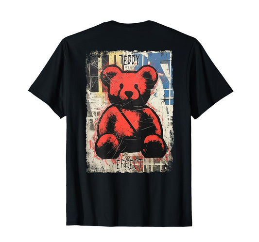 Back Aesthetic Streetwear Teddy Bear T-Shirt - Minimalist Print Men Women - T-Shirt, Sweatshirt, Hoodie