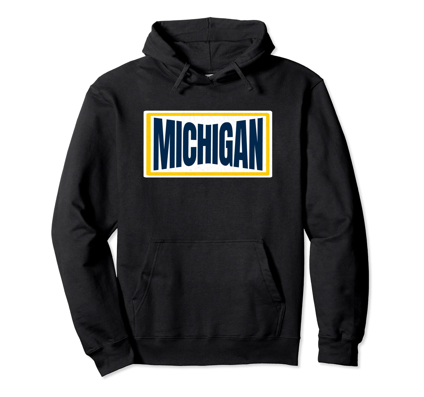 Michigan Blue Yellow White Striped Hoodie - Aesthetic Graphic Men Women - T-Shirt, Sweatshirt, Hoodie