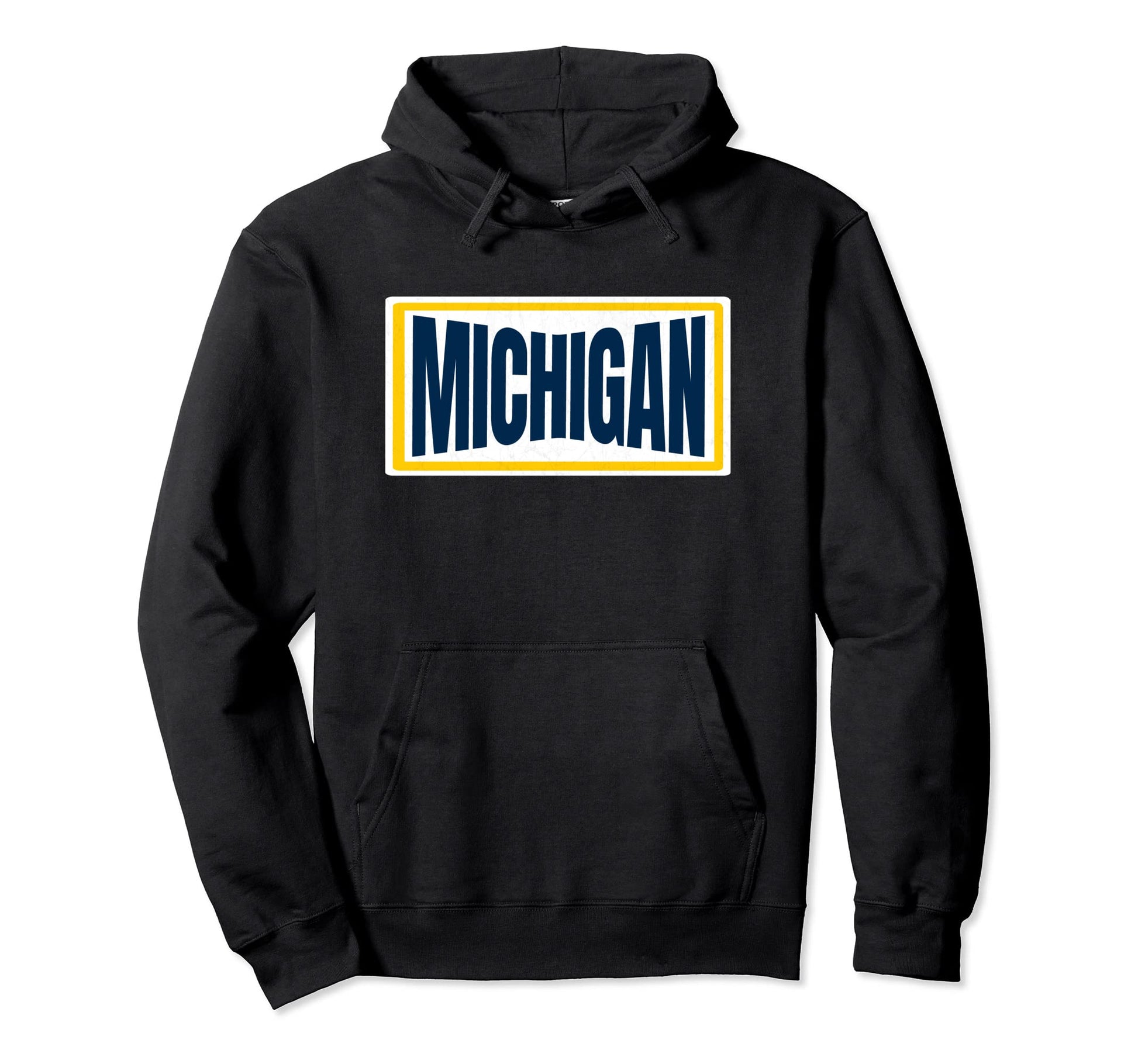Michigan Blue Yellow White Striped Hoodie - Aesthetic Graphic Men Women - T-Shirt, Sweatshirt, Hoodie
