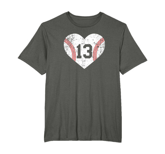 Baseball 13 Jersey Number T-Shirt - Unique Graphic Men Women - T-Shirt, Sweatshirt, Hoodie