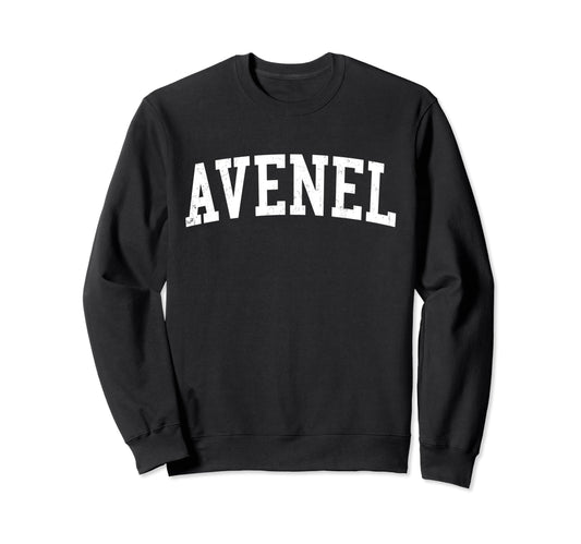 Avenel Nj Distressed White Varsity Sweatshirt - Aesthetic Graphic Unisex - T-Shirt, Sweatshirt, Hoodie