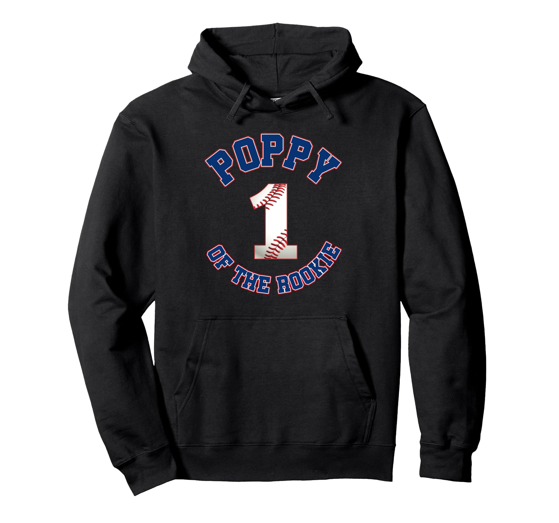 Poppy Rookie 1St Birthday Baseball Hoodie - Aesthetic Graphic for Adults - T-Shirt, Sweatshirt, Hoodie