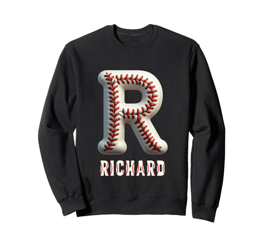 Baseball Home Run Lewis Initial Sweatshirt - Custom Art Print for Adults - T-Shirt, Sweatshirt, Hoodie