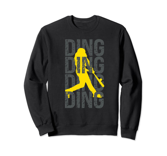 Baseball Hit Dinger Homerun Sweatshirt - Minimalist Print for Adults - T-Shirt, Sweatshirt, Hoodie