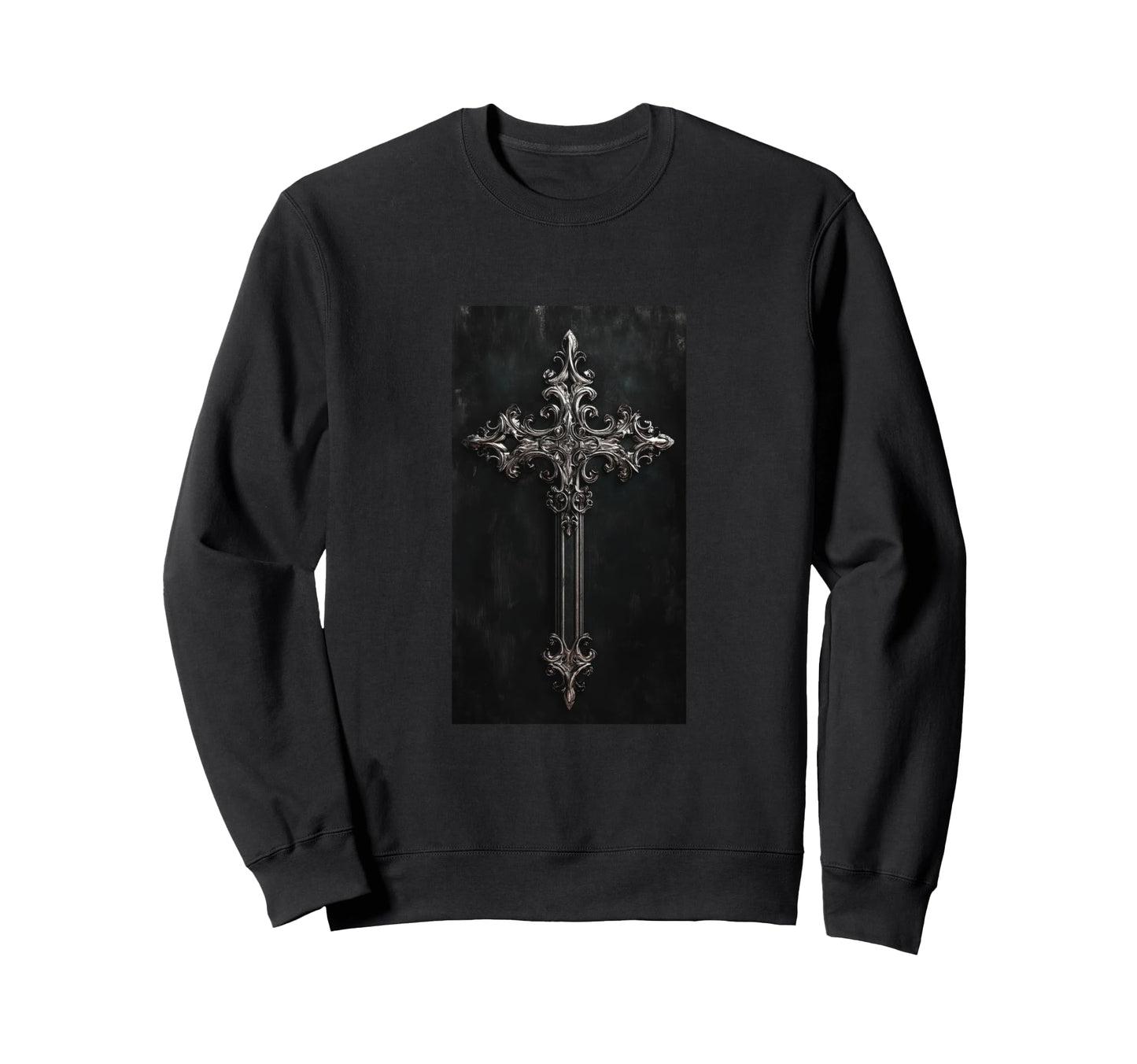 Gothic Cross Grunge Aesthetic Sweatshirt - Fun Novelty Design for Adults - T-Shirt, Sweatshirt, Hoodie