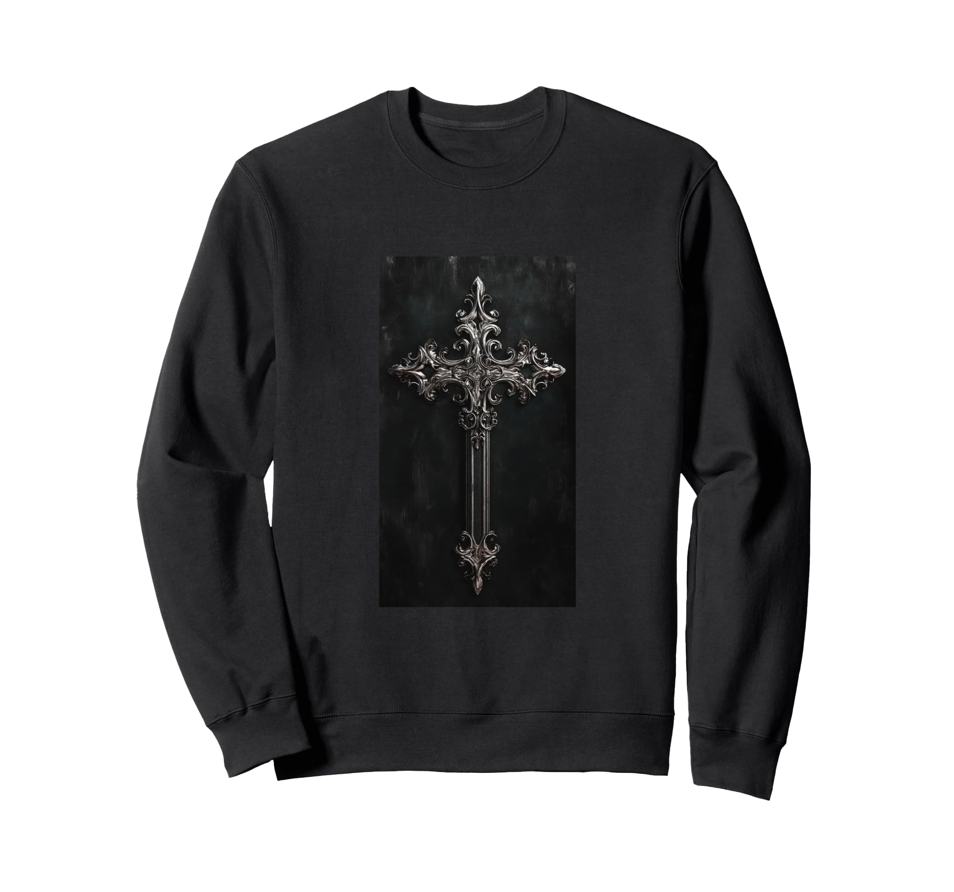 Gothic Cross Grunge Aesthetic Sweatshirt - Fun Novelty Design for Adults - T-Shirt, Sweatshirt, Hoodie