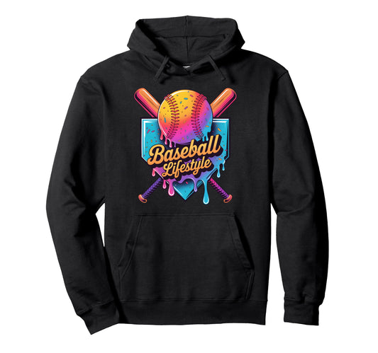 Baseball Lifestyle Drip Icecream Hoodie - Novelty Apparel Men Women - T-Shirt, Sweatshirt, Hoodie