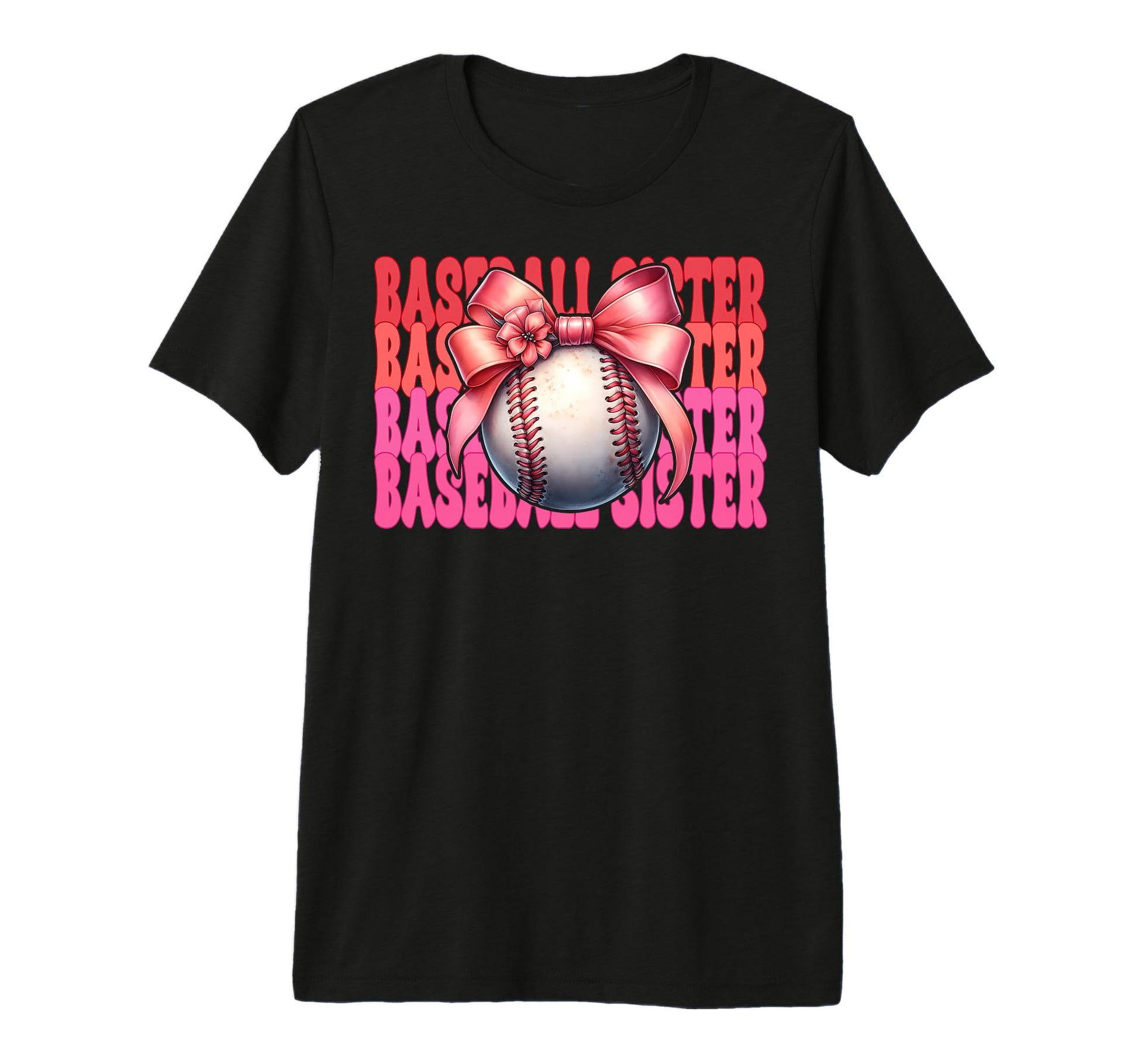 Baseball Sister Baseball Coquette Bow Tri T-Shirt - Trendy Graphic Unisex - T-Shirt, Sweatshirt, Hoodie