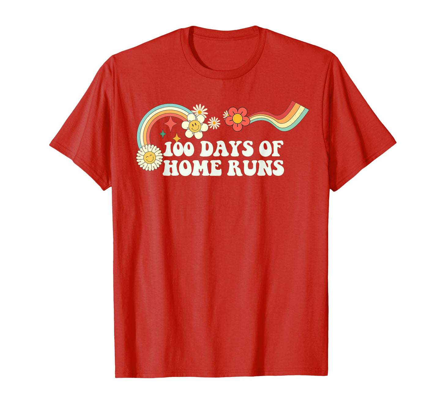 Groovy Funny 100 Days Home Runs T-Shirt - Trendy Graphic Unisex - T-Shirt, Sweatshirt, Hoodie