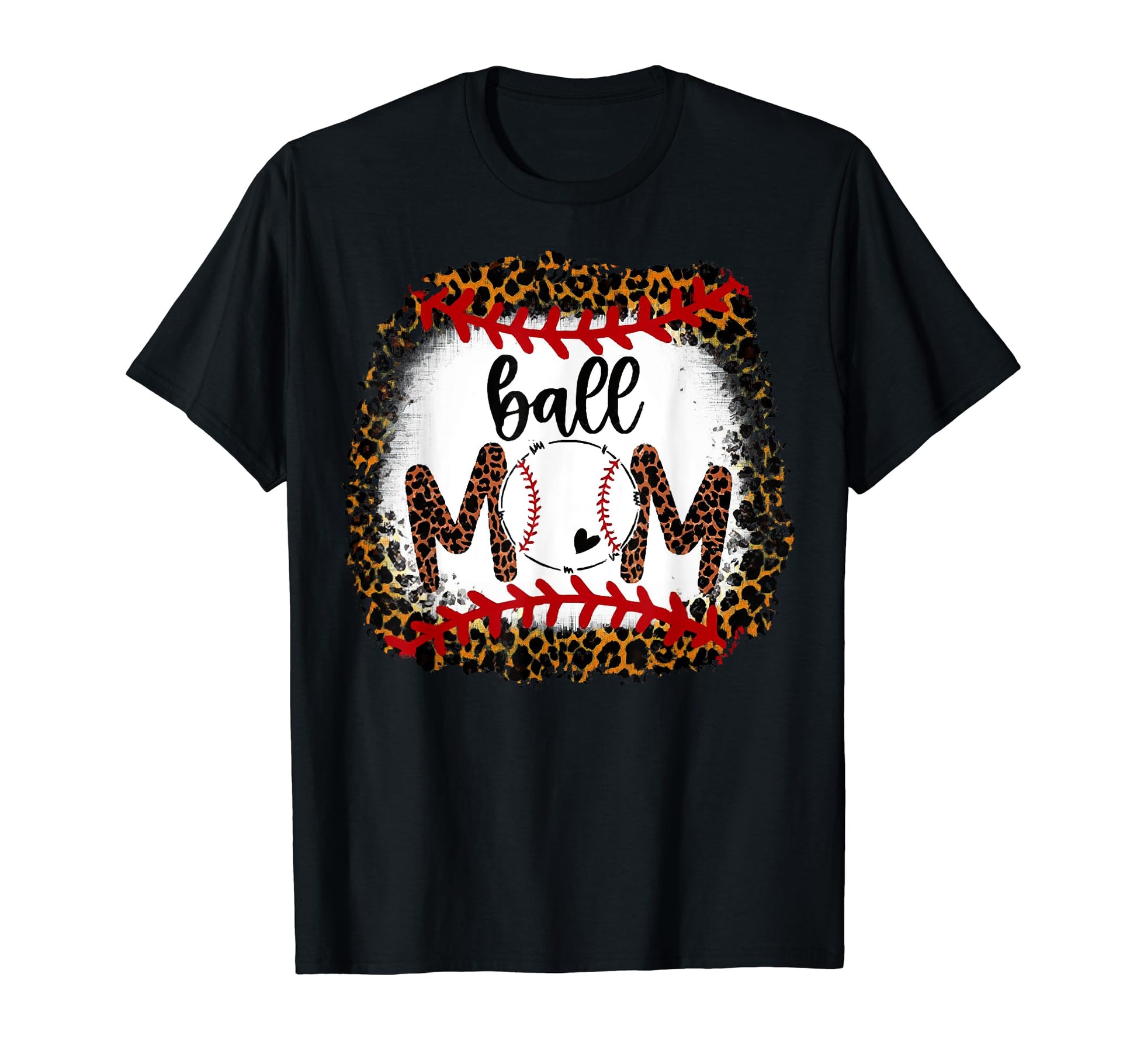 Ball Mom Leopard Ball Mom Baseball Mom T-Shirt - Trendy Graphic Unisex - T-Shirt, Sweatshirt, Hoodie