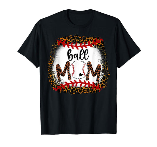 Ball Mom Leopard Ball Mom Baseball Mom T-Shirt - Trendy Graphic Unisex - T-Shirt, Sweatshirt, Hoodie