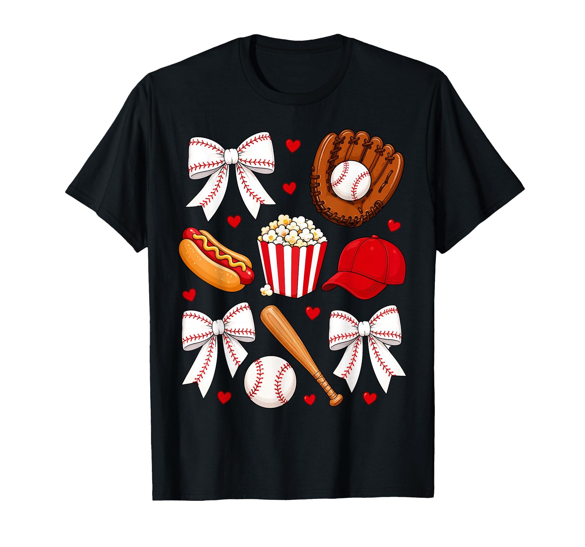 Baseball Coquette Bow Mom Mama T-Shirt - Custom Art Print for Adults - T-Shirt, Sweatshirt, Hoodie