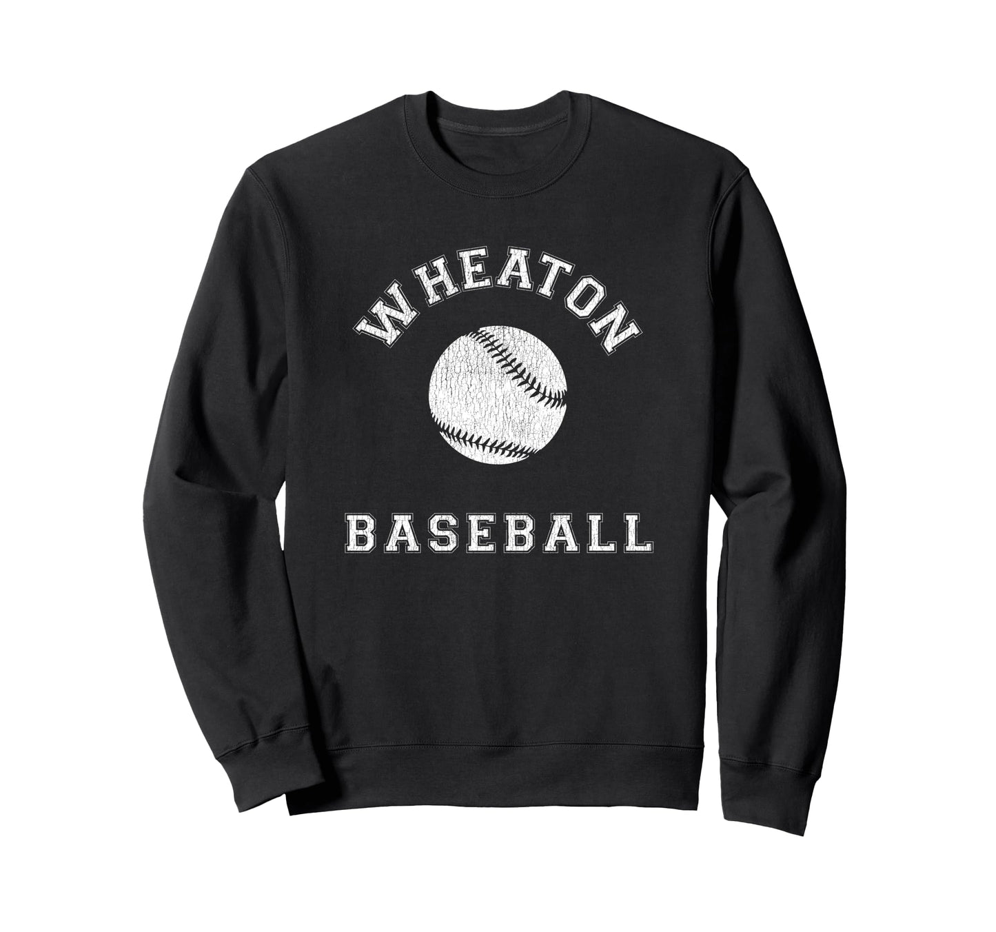 Wheaton Baseball Distressed Sweatshirt - Trendy Graphic Men Women - T-Shirt, Sweatshirt, Hoodie