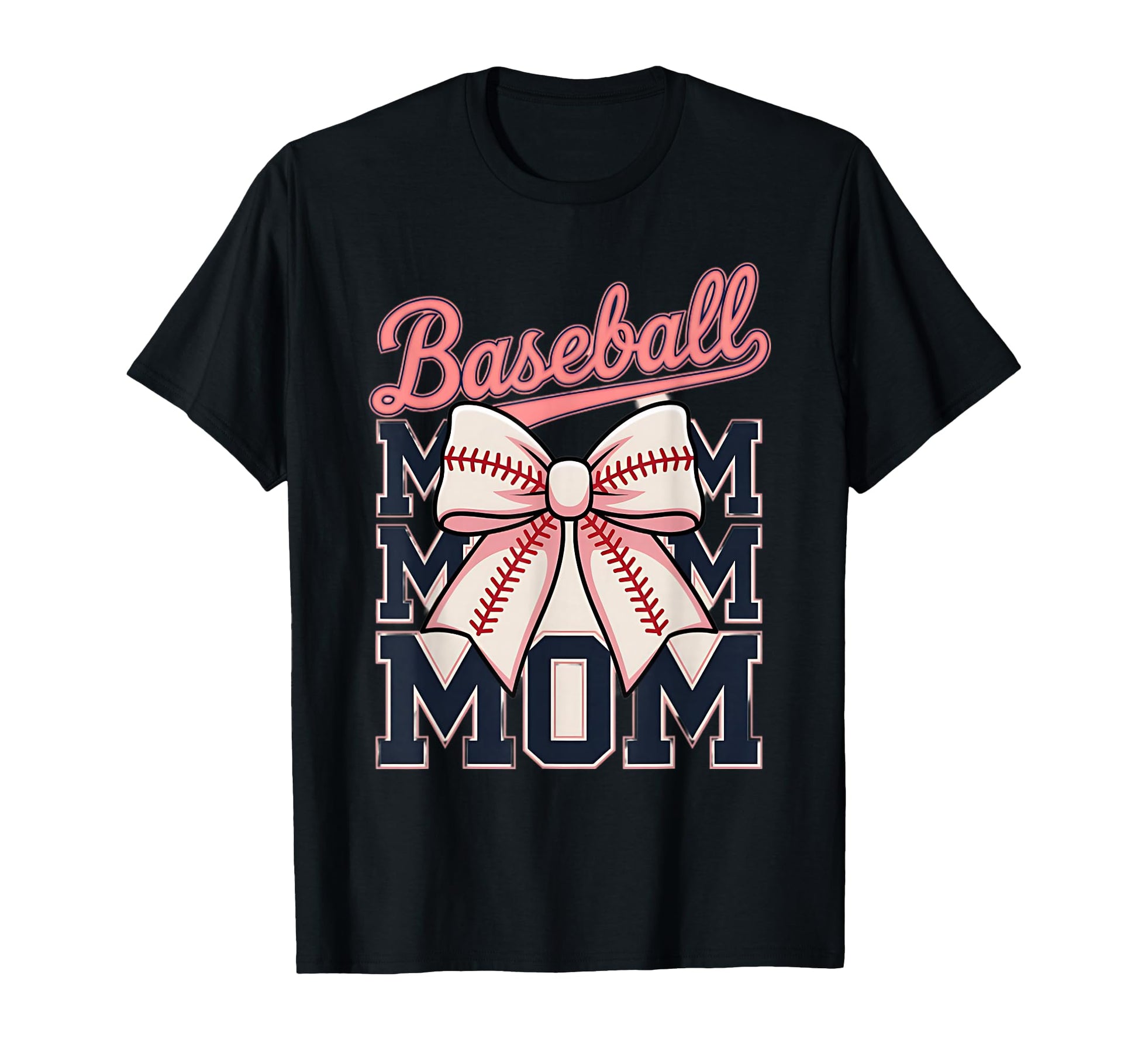 Baseball Mom Coquette Bow T-Shirt - Novelty Apparel Unisex - T-Shirt, Sweatshirt, Hoodie