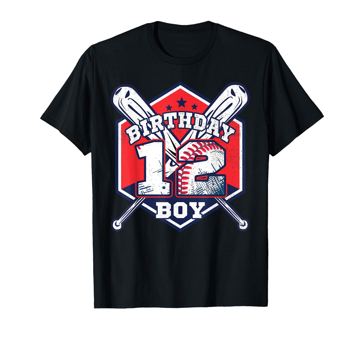 12 Years Old 12Th Baseball Birthday T-Shirt - Trendy Graphic for Adults - T-Shirt, Sweatshirt, Hoodie