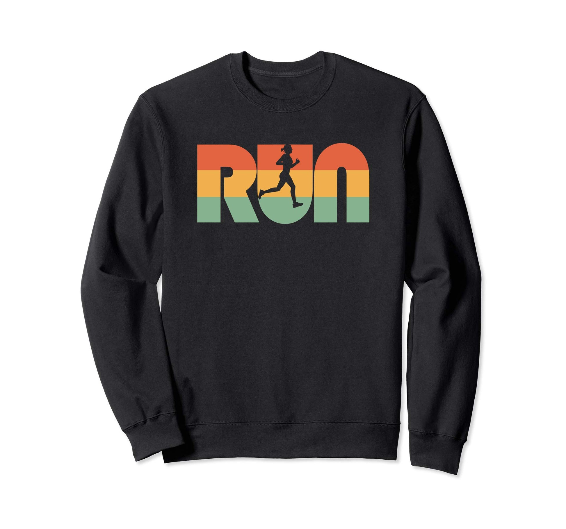 Run 60S Color Typography Runner Sweatshirt - Graphic Print for Adults - T-Shirt, Sweatshirt, Hoodie