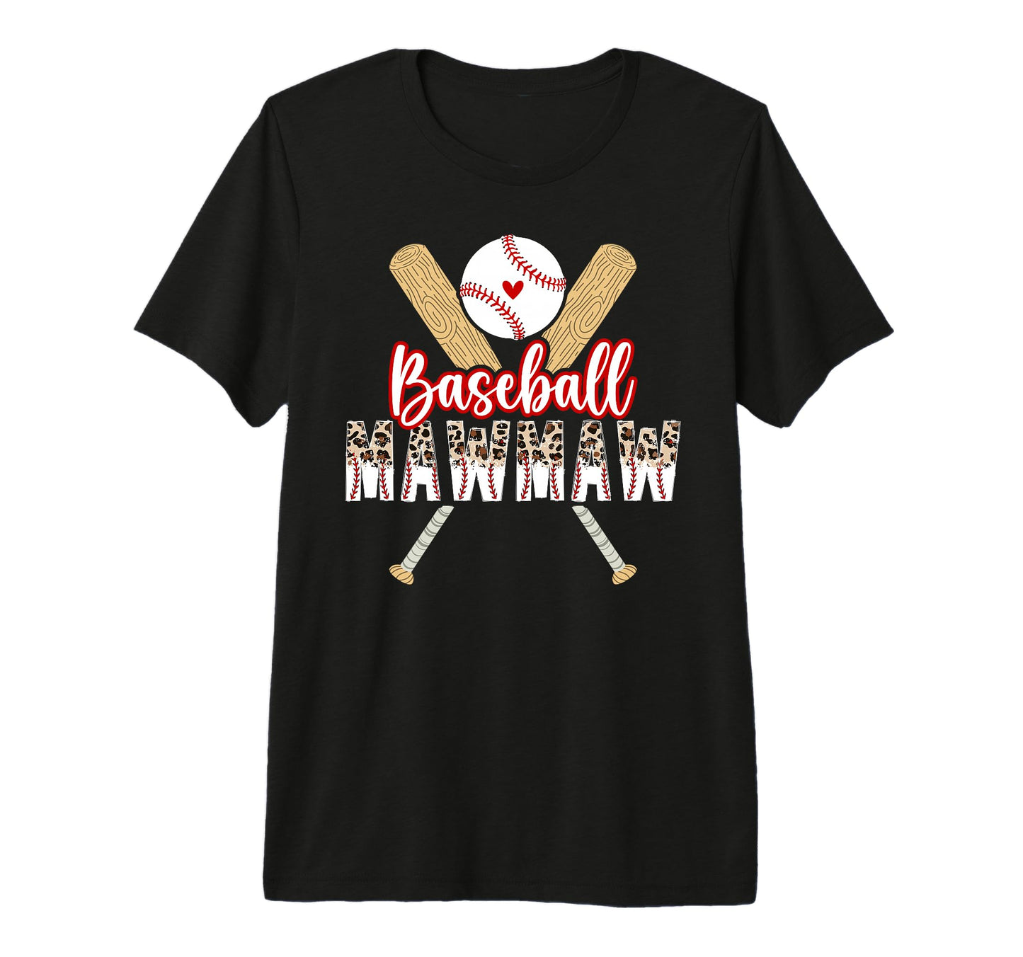Baseball Mawmaw Leopard Mawmaw T-Shirt - Minimalist Print for Adults - T-Shirt, Sweatshirt, Hoodie