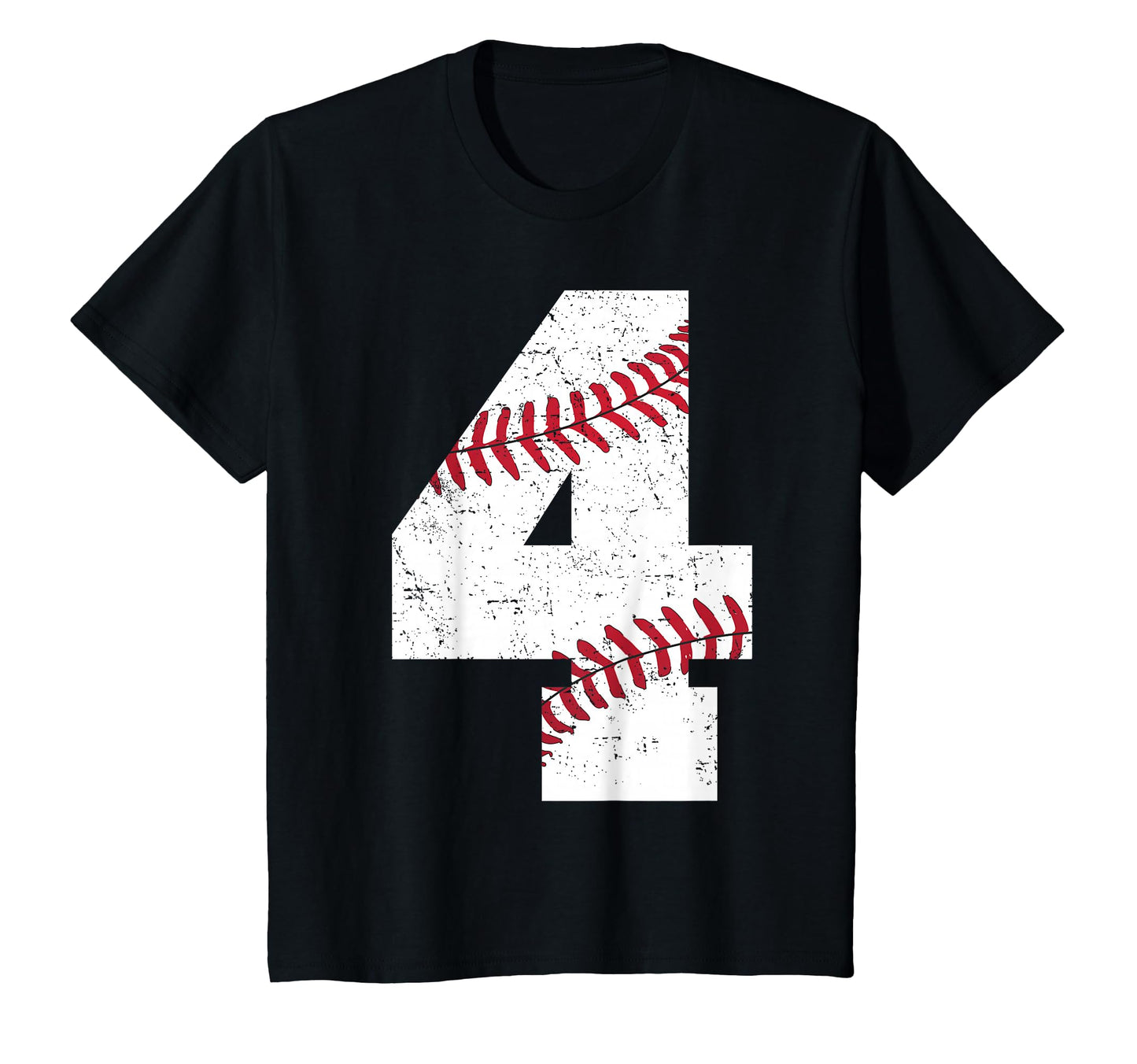 Sports Baseball Birthday 4 Four Year T-Shirt - Unique Graphic Men Women - T-Shirt, Sweatshirt, Hoodie