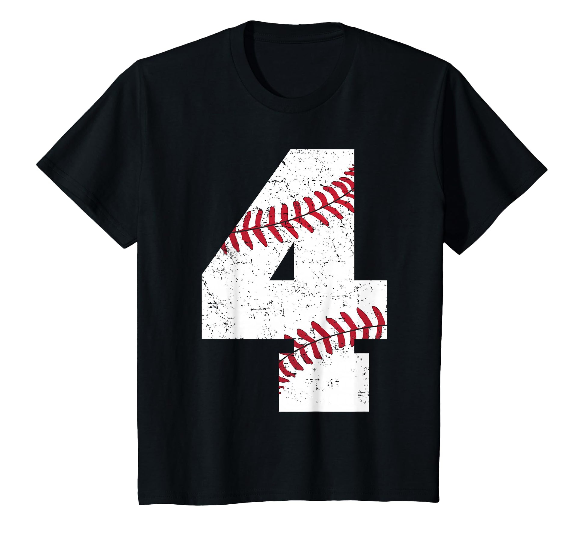 Sports Baseball Birthday 4 Four Year T-Shirt - Unique Graphic Men Women - T-Shirt, Sweatshirt, Hoodie