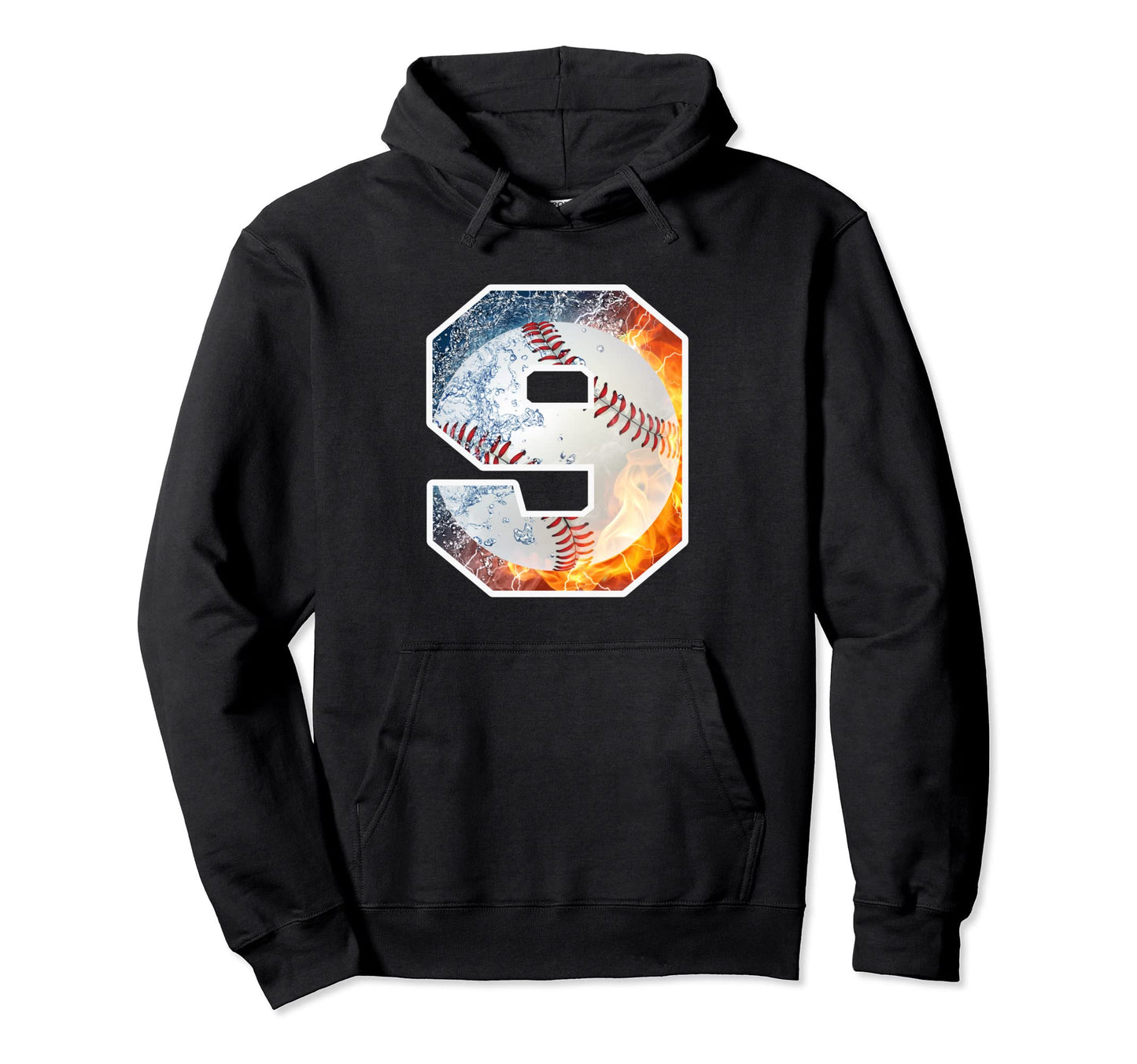 9Th Birthday Party Baseball Number 9 Hoodie - Casual Everyday Wear Unisex - T-Shirt, Sweatshirt, Hoodie