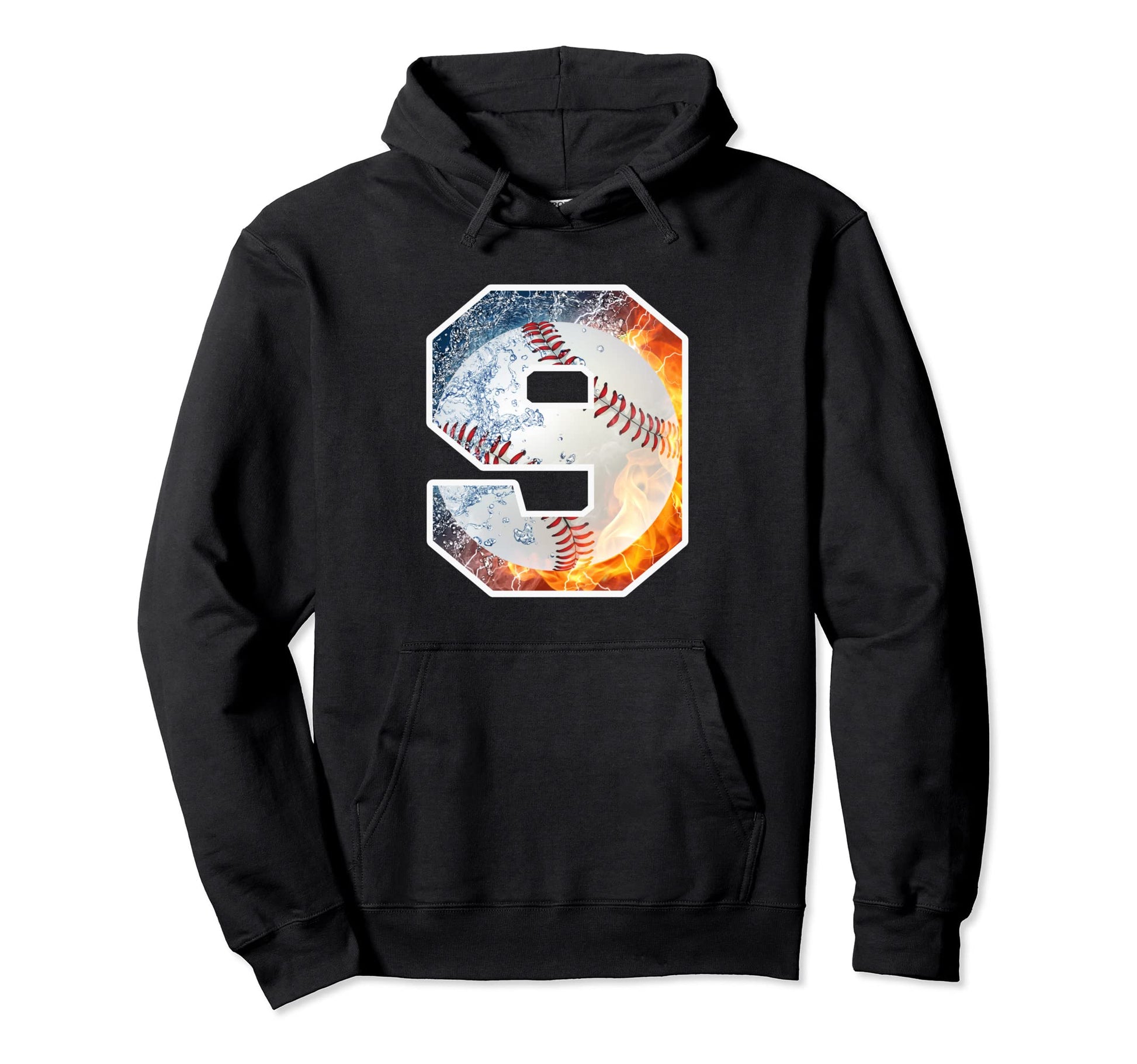 9Th Birthday Party Baseball Number 9 Hoodie - Casual Everyday Wear Unisex - T-Shirt, Sweatshirt, Hoodie