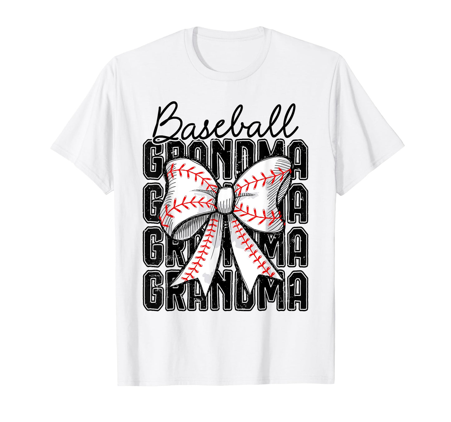 Baseball Grandma Coquette Bow Baseball T-Shirt - Graphic Print Men Women - T-Shirt, Sweatshirt, Hoodie