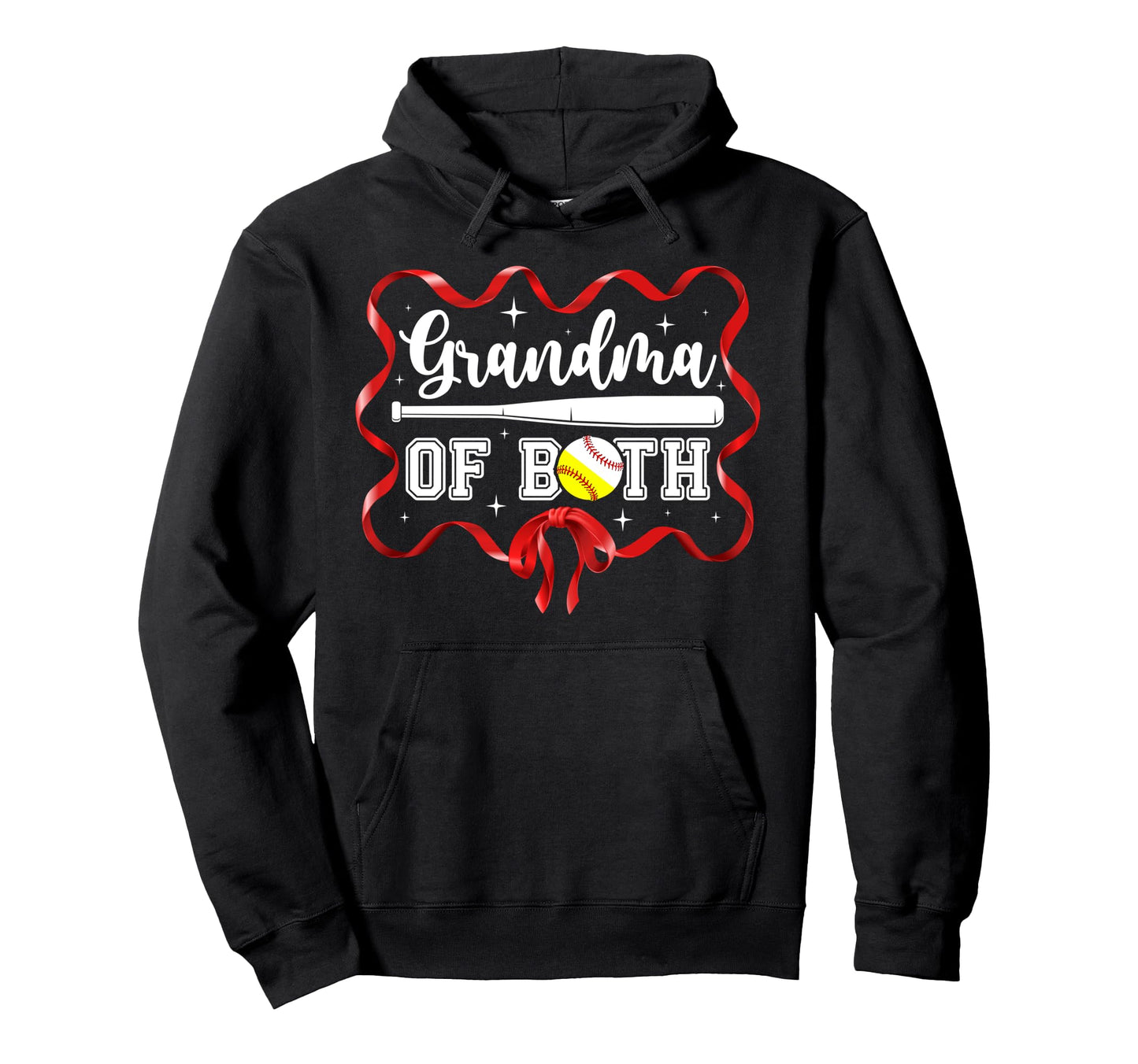 Grandma Both Coquette Baseball Softball Hoodie - Aesthetic Graphic Unisex - T-Shirt, Sweatshirt, Hoodie