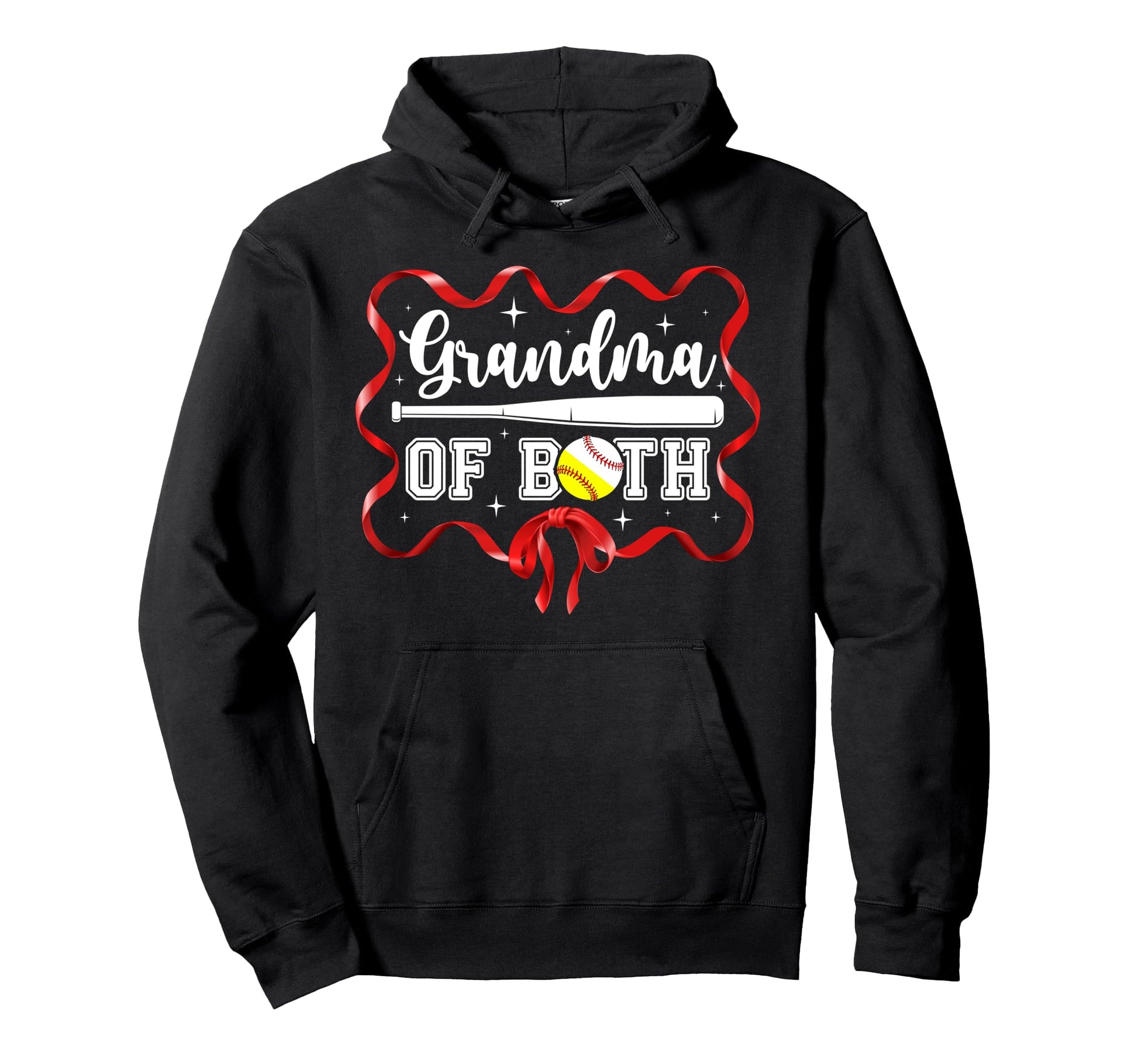 Grandma Both Coquette Baseball Softball Hoodie - Aesthetic Graphic Unisex - T-Shirt, Sweatshirt, Hoodie